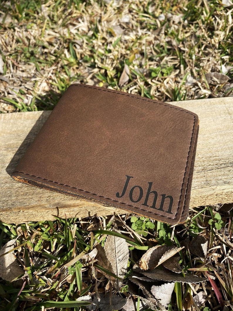 Personalized leather Wallet, Personalized wallet, personalized wallet for men, personalized mens wallet, leather wallet, mens leather wallet image 2