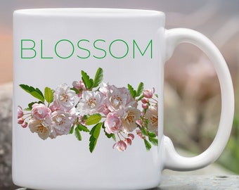 Custom Flower Mug, Personalized Gift for her, Personalized Coffee Mug, Gift for Mom, Gift for Grandmother, Floral Coffee Mug, Birthday Gift