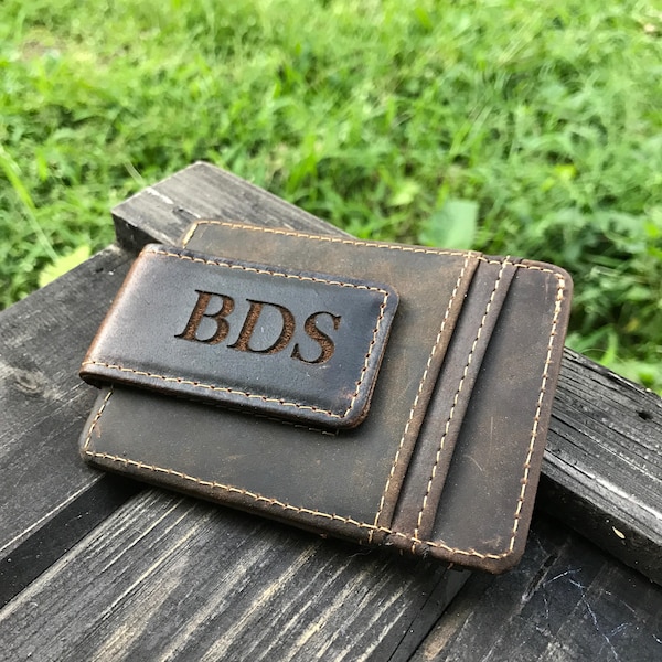 Personalized Leather Money Clip, Money Clip, Leather Money Clip, Leather Wallet, Groomsman Gift, Groomsmen gifts, Fathers Day Gift