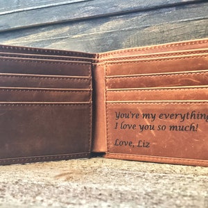 Personalized leather Wallet, Personalized wallet, personalized wallet for men, personalized mens wallet, leather wallet, mens leather wallet image 2