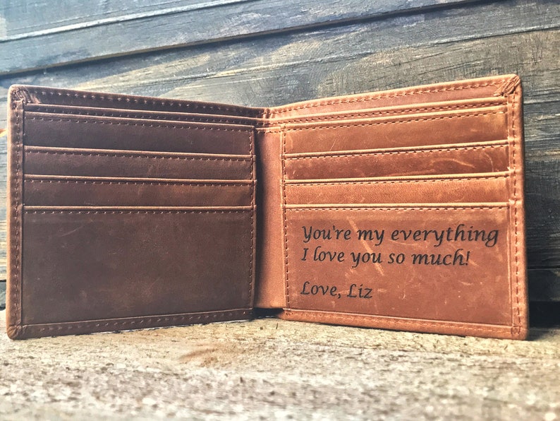 Personalized leather Wallet, Personalized wallet, personalized wallet for men, personalized mens wallet, leather wallet, mens leather wallet image 2