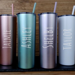 Travel Mug Coffee Mug Personalized Tumbler for Women Bridesmaid Coffee Mug Travel Mug Coffee Tumbler Skinny Tumblers Birthday Gift for Her image 1