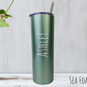 Travel Mug Coffee Mug Personalized Tumbler for Women Bridesmaid Coffee Mug Travel Mug Coffee Tumbler Skinny Tumblers Birthday Gift for Her Seascape