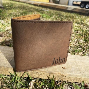 Personalized leather Wallet, Personalized wallet, personalized wallet for men, personalized mens wallet, leather wallet, mens leather wallet image 3