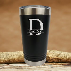 Engraved Tumbler, Custom Tumbler for Men, Beer Mug, Personalized Tumbler, Personalized mug, Groomsmen Gift, Birthday Gift, Christmas Present Black