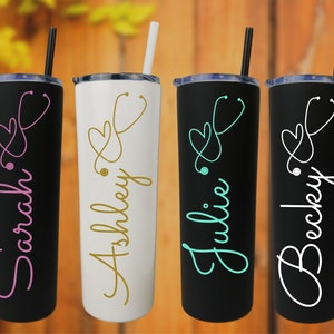 Regalo de graduación de enfermera, vaso de enfermera, vaso de acero inoxidable, vaso personalizado, regalo de estudiante de enfermería, regalo para taza de enfermeras