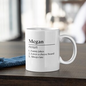 Name Definition Mug, Custom Engraved Mug, Personalized Gift for Mum/Dad, Birthday, Christmas, Father&#39;s/Mother&#39;s Day Presents K47