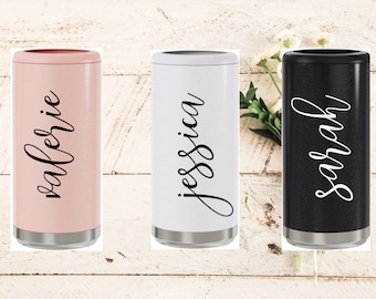 Custom Skinny Can Cooler, Personalized Skinny Can Holder, Bachelorette Party Gifts Insulated Beverage Holder, Bridesmaid Gift, Gift for Her