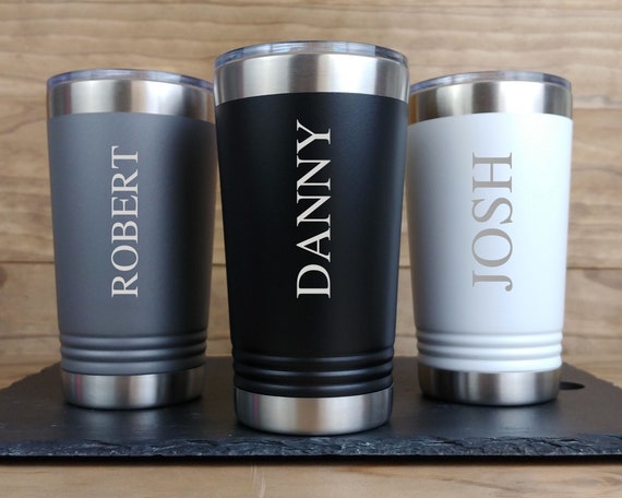 Personalized 16oz Engraved Stainless Steel Mug for Couples, Design