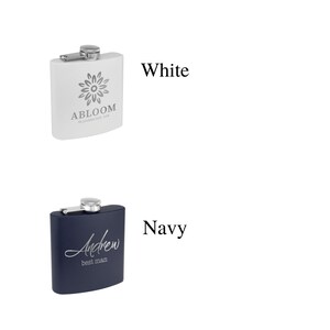 Matte Black Personalized Flask Engraved Groomsman Flask Gift image 3