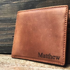 Personalized leather Wallet, Personalized wallet, personalized wallet for men, personalized mens wallet, leather wallet, mens leather wallet image 1