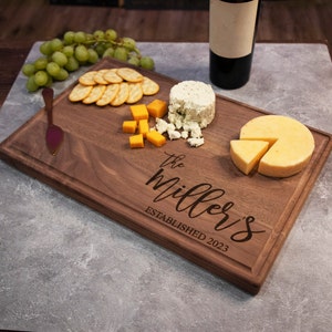 Personalized Cutting Board - Wedding Gift - Engagement present - Gift For Couple - Custom Cutting Board - Engraved Charcuterie Board