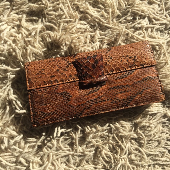 1940's snake skin clutch handbag