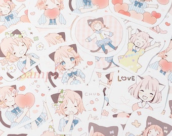 Rabbit Girl Free Cut Sticker Anime Manga Cute Illustration