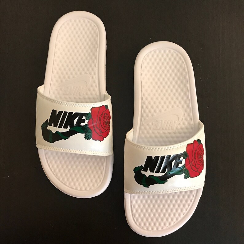 rose nike slides