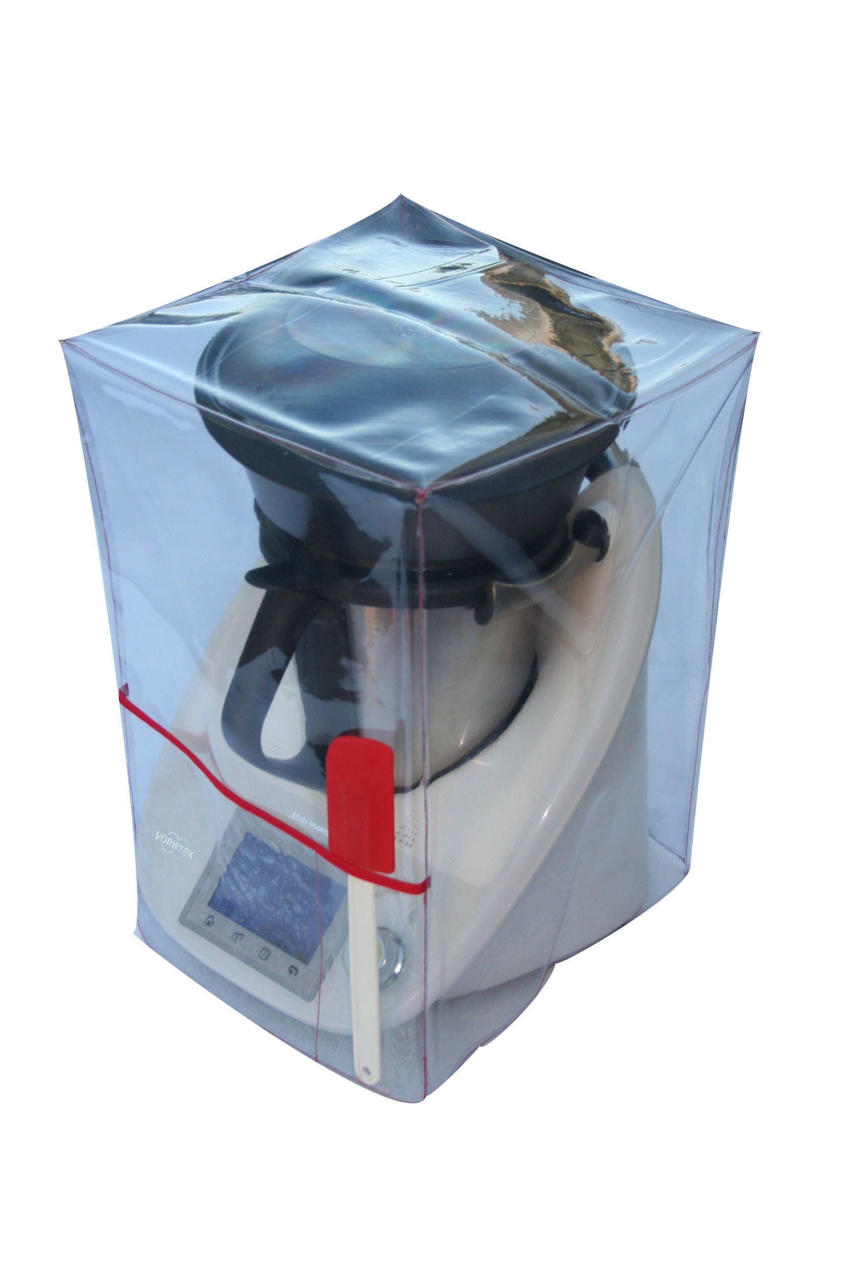 Housse de Protection Pour Thermomix Tm5/Tm31/Tm6 avec Varoma Transparente Biais Rouge