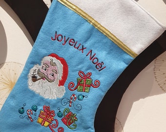 Botte de Noël personnalisable en feutrine 39 cm chaussette décoration de Noël