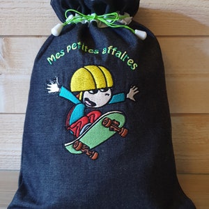 SAC A LINGE Enfant Skate BRODE Personnalisable/ Unique/Pochette/Pochon