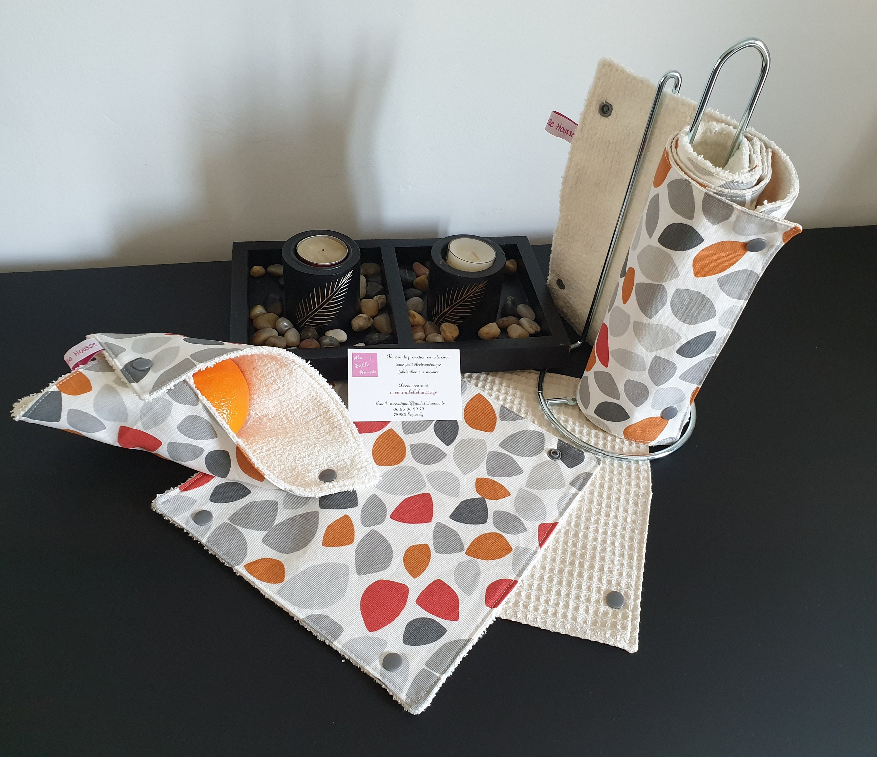 Essuie Tout Lavable Réutilisable Feuilles en Nid d'abeille Modèle Caillou