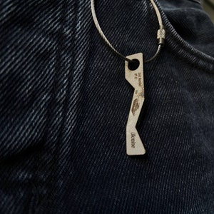 Ukrainian Mini Token Brutal Keychain, Military Gift, Piece of Russian Tank, Recycled in Ukraine, Steel Gifts for Men, Brutal Keychain, Token
