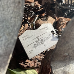 Token of Russian Combat Helicopter, Keychain of Russian Helicopter, Ukraine Memoriable, Burned Helicopter KA52 from Ukraine, Military Gift