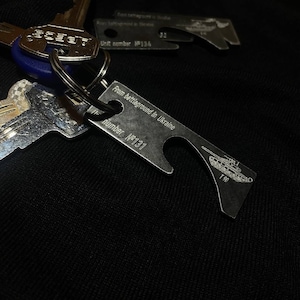 Metal Bottle Opener Keychain, Bottle Opener Keychain Made in Ukraine, Ukrainian Brutal Keychain Men, Small Metal Keychain Made from Tank