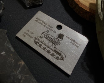 Brutal Keychain for Real Men, Piece of Russian TOR Missile System, TOR System Armor, Made in Ukraine, Ukraine War Trophy, Tank Keychain