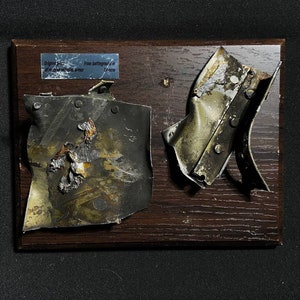 Handcrafted Wall Stand Desk Decor Board Authentic Fuselage and Skin Pieces Russian Plane SU-25 from Ukraine 2023 Unique Collectible Souvenir