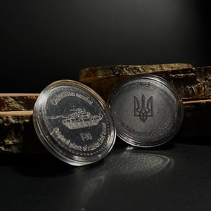 Destroyed T90 tank token, Mini Token-tag of Russian combat tank made of burned amor t 90 from Ukraine , handcrafted
