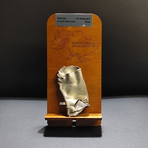 Wooden Stand Board Decor with Piece Fuselage Skin of &quot;Russian SU 30 &quot; from Ukraine,souvenir piece