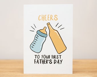 Father's Day Card, Funny, Cheers to your first Father's Day