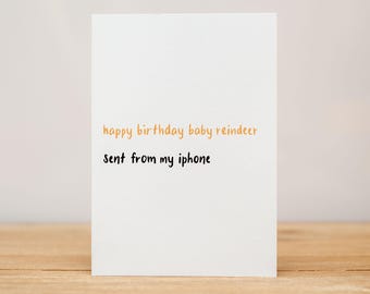 Verjaardagskaart: grappig, gefeliciteerd babyrendier