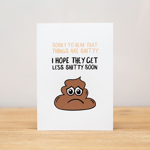 POTENTIA Lustige Genesungskarte – „Sorry You Feel Like Shit Get Well Soon“
