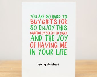 Christmas Card, Funny, Carefully selected card