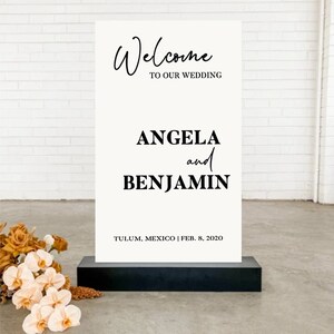 Minimalist Modern Wedding Welcome Sign with Script Hand Lettering Font - Customizable - Digital Download Only