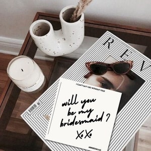 Modern Minimalist Will You Be My Bridesmaid Proposal Card - Digital Download Template