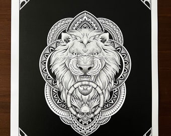 Lion mandala print (limited to 10 - signed and numbered)