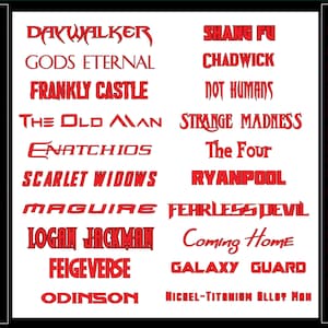 Marvel Fandom Schriften Paket (20 Marvel Film Schriften) (Digitaler Download)