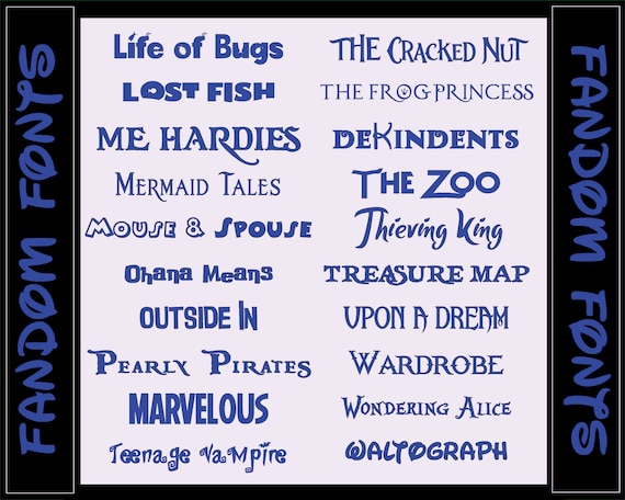 Fandom Font Walt Pack 2 20 fuentes de películas animadas - Etsy España Fandom Font Walt Pack 2 20 fuentes de películas animadas - Etsy España