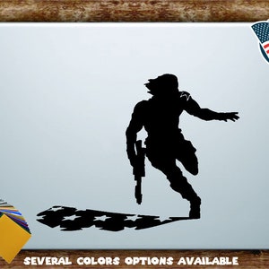 The Winter Soldier American Flag Shadow Silhouette Vinyl Diecut Decal Sticker All Sizes