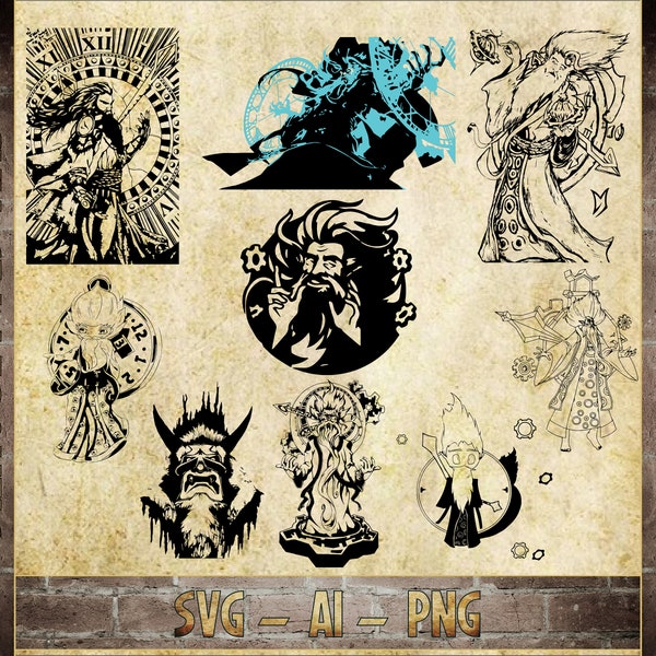 Zilean, the Chronokeeper League of Legends inspired 9 pk Vector Graphics Silhouettes (Ai, SVG and PNG) for Decals Cricut (Digital Download)