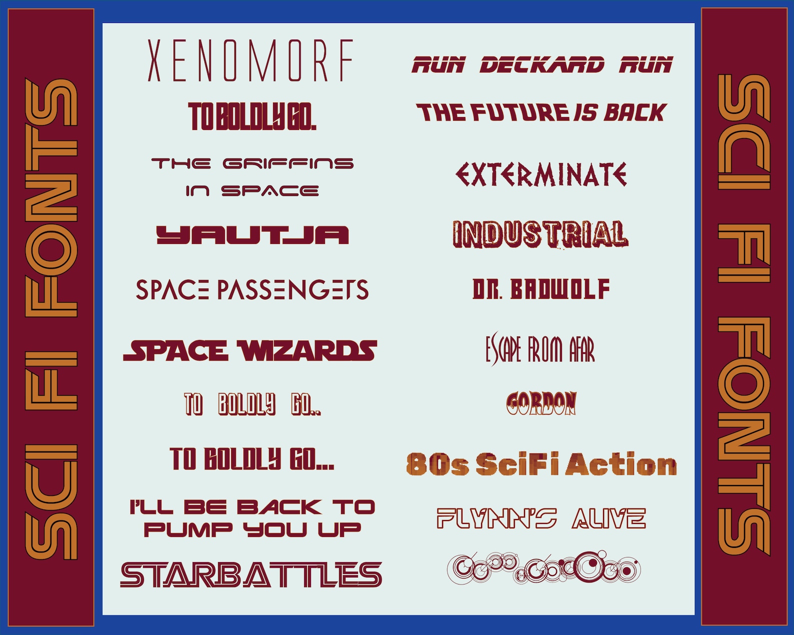 Sci Fi TV & Movie Font Pack - 20 Different Fonts With 90+ Variations ...