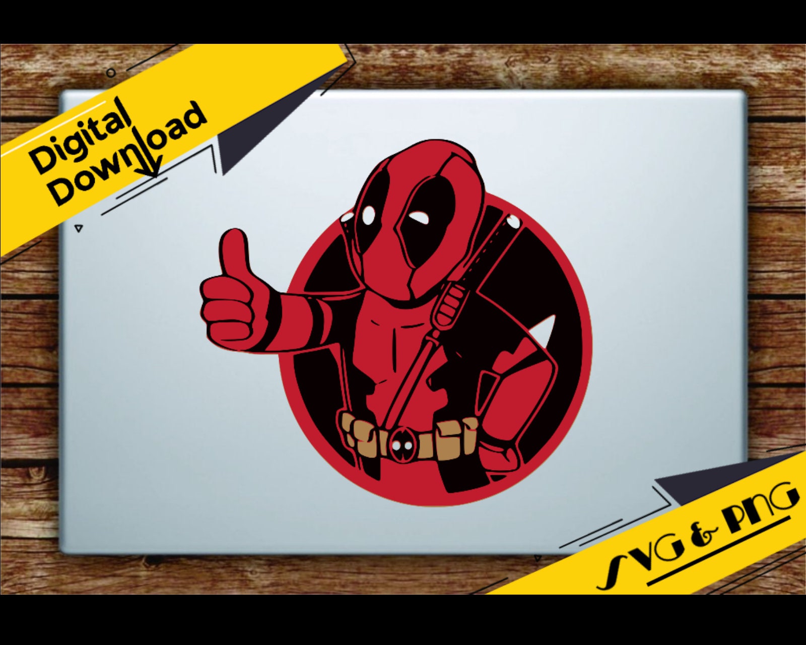 Download Deadpool the Fallout Vault Boy Vector Graphic PNG & SVG | Etsy
