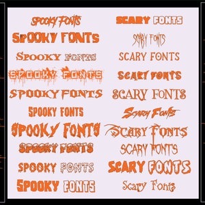 Scary and Spooky Halloween Font Pack Part II - 40 Different Fonts with 100+ Variations (Digital Download)