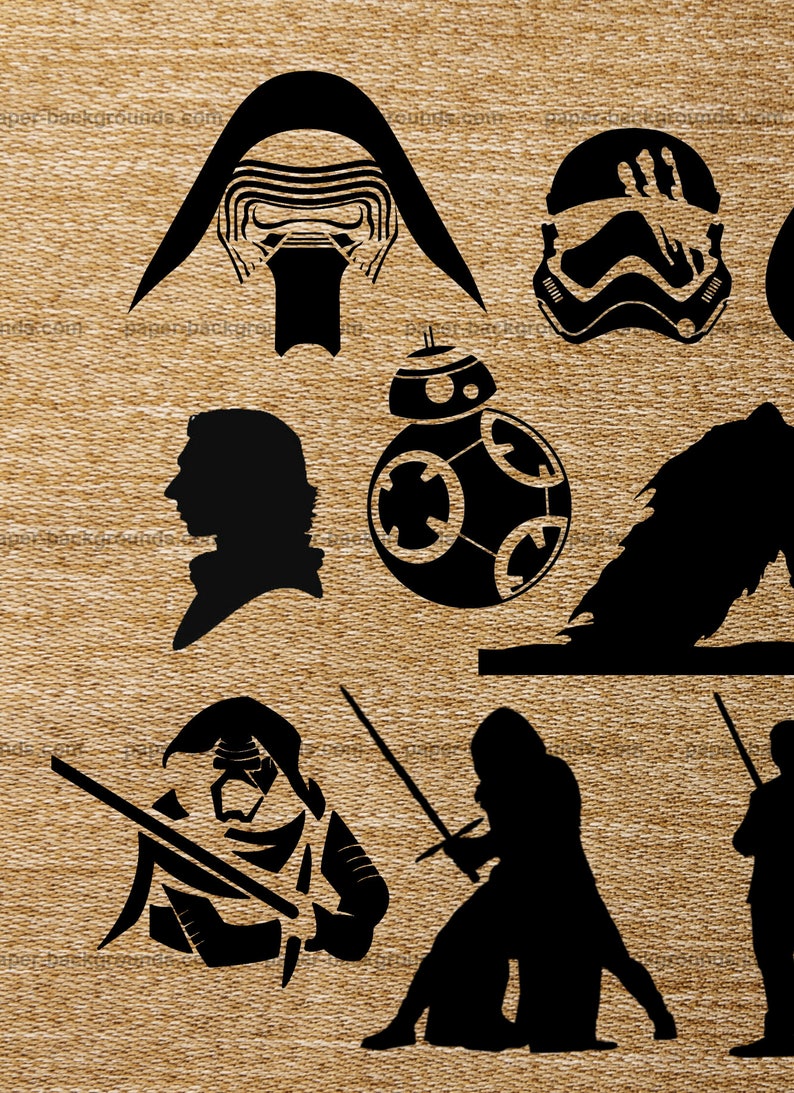 Star Wars New Trilogy 15 pk PNG Silhouettes for Decals Cricut | Etsy