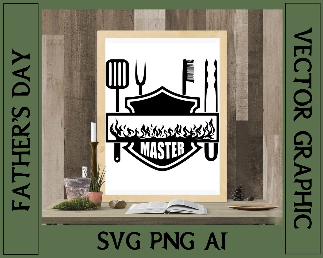 Grill Master Vector Graphic ai, PNG & SVG Silhouette Vectors for Cricut