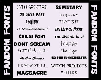 Fandom Font Pack (20 Horror & Scary Movie Fonts) (Digital Download)