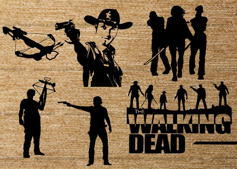 The Walking Dead Pack 1 15 pk PNG Silhouettes for Decals Etsy