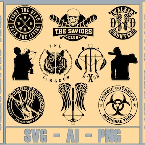 The Walking Dead (Pack 3) 10 pk Vector Graphic Silhouettes for Decals (Ai, SVG and PNG) Cricut (Digital Download)