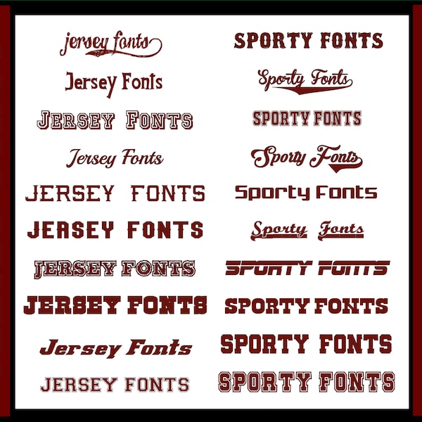 Jersey and Sports Font Pack - 20 Different Fonts with 35+ Variations (Digital Download)